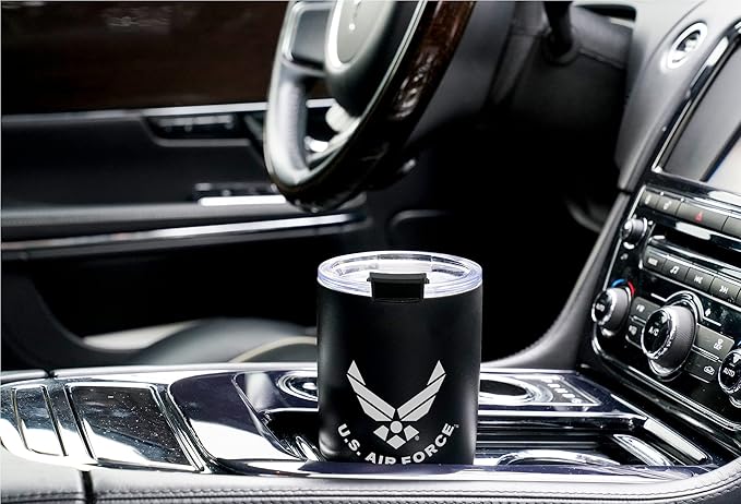 Military Gift Shop 20oz Air Force Tumbler, Double-Walled Insulated Steel USAF Coffee Mug with Lid | Air Force Gifts | USAF 20oz Tumbler