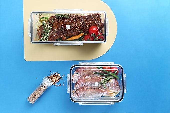 Airtight Food Storage Container With Lid (169.1 oz, With Removable Drain Tray)-BPA-Free | Dishwasher, Microwave & Freezer Safe | Leak-Proof Lids | Kimchi Storage Container | Fresher Food