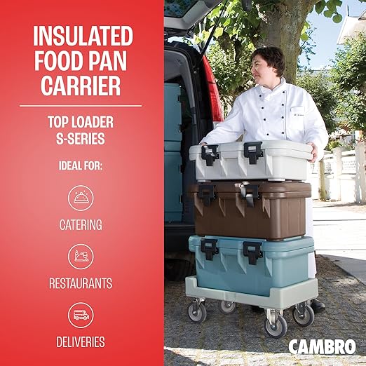 Cambro Insulated Food Pan Carrier - 6 Inch Deep Hotbox and Food Warmer for Catering & Transport - Top Load S-Series (Brown)