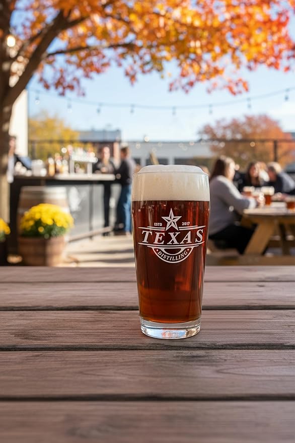 Sand Carved Willi Becher Glass, Custom Beer Container, Personalized with Text or Logo, Customized Pub Drinkware, Gifts for Weddings, Groomsmen, Breweries, Bars, Dishwasher Safe (20 oz)