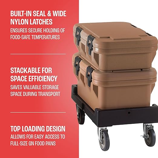 Cambro Insulated Food Pan Carrier - 4 Inch Deep Hotbox and Food Warmer for Catering & Transport - Top Load S-Series (Beige)