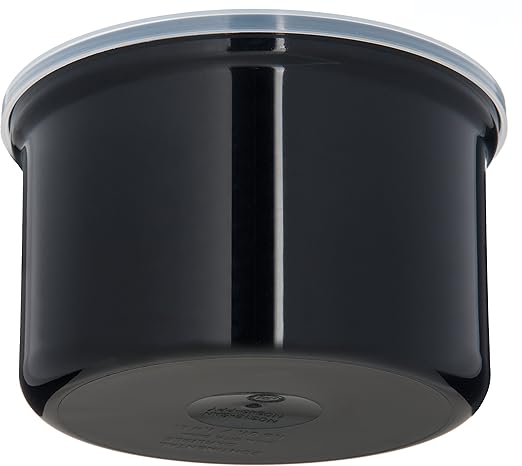 Carlisle FoodService Products Classic Round Storage Container Crock with Lid for Kitchen, Restaurants, Home, Plastic, 1.5 Quarts, Black