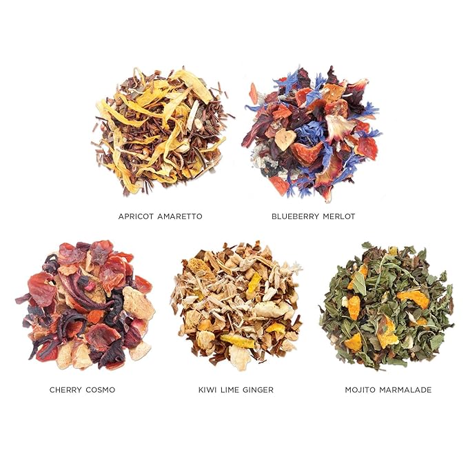 Tea Forte Single Steeps Loose Leaf Tea Sampler, Assorted Variety Tea Box, 15 Single Serve Pouches (Herbal Retreat)