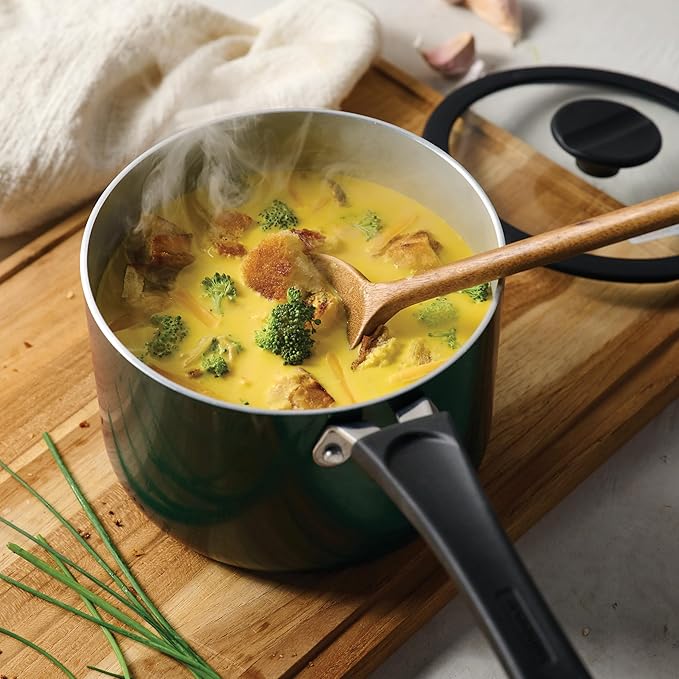 Tramontina Ceramic Non Stick 11-Piece Nesting Pots and Pans Set with Lids - Stackable Nonstick Cookware Set, Dishwasher and Oven Safe, Teal