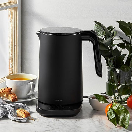 ZWILLING Enfinigy Cool Touch 1.5-Liter Electric Kettle Pro, Cordless Tea Kettle & Hot Water - Black