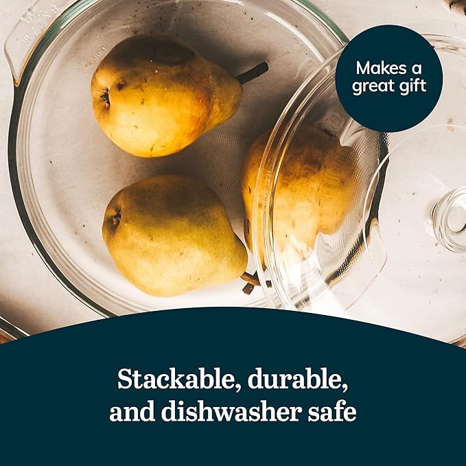 Libbey Baker's Basics 3-Piece Glass Casserole Baking Dish Set with Glass Covers