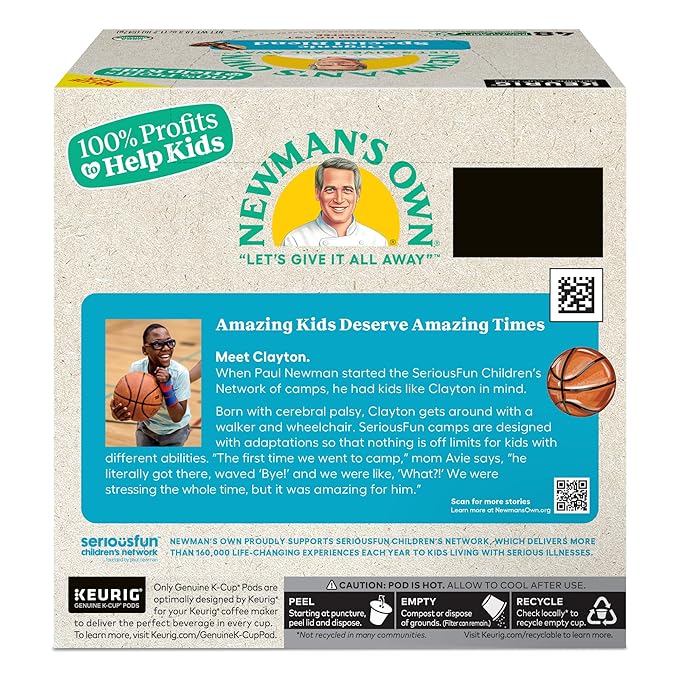 Newman's Own Organics Special Blend, Single-Serve Keurig K-Cup Pods, Medium Roast Coffee Pods, 48 Count
