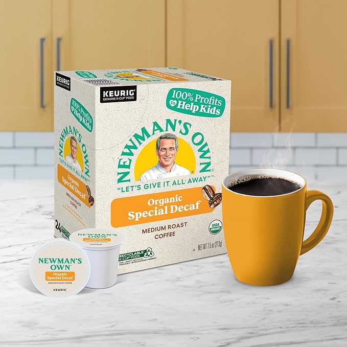 Newman's Own Organics Special Blend Decaf, Single-Serve Keurig K-Cup Pods, Medium Roast Coffee Pods, 96 Count