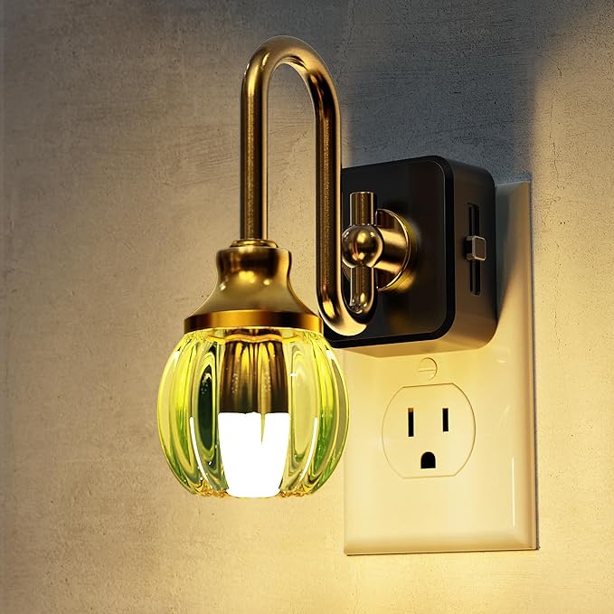L LOHAS LED Night Lights Plug into Wall, 3000K Soft White LED, Floral Night Lights with Dusk to Dawn Sensor, 0-100lm Adjustable Brightness, for Hallway Bedroom Stairway