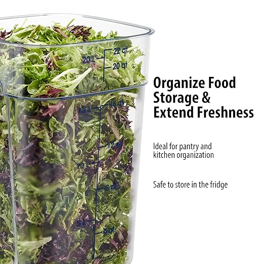 Cambro FreshPro 22Qt Food Storage Container in Clear for Industrial and Kitchen Use, Pantry Organization and Ingredient Freshness