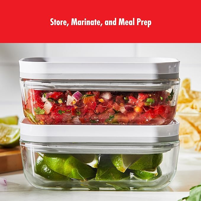 ZWILLING Fresh & Save 4-pc Small Glass Vacuum Sealer Food Storage Containers with Airtight Lids