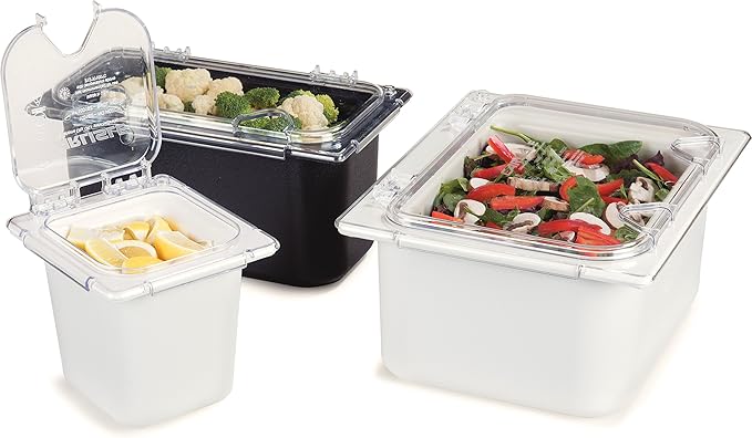 Carlisle CM110403 Coldmaster ABS Sixth-Size Food Pan, 6.84 x 6.25 x 5.91", Black