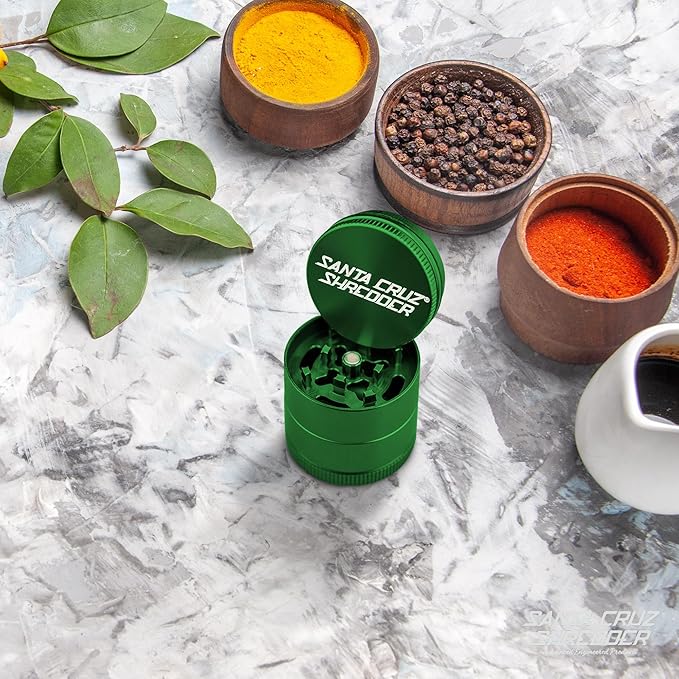 Santa Cruz Shredder Metal Spice Grinder Made in USA (Small (1.7 Inch), Green)