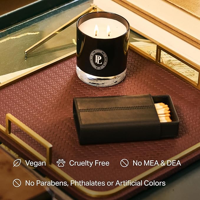 Preston Lane Luxury 2-Wick Scented Candle, Highrise, 7.5 oz Hand-Poured in USA | Long Burn Time (20-30 Hrs), Vegan Soy Wax Blend, Decorative Glass Vessel, Fine Italian Fragrance