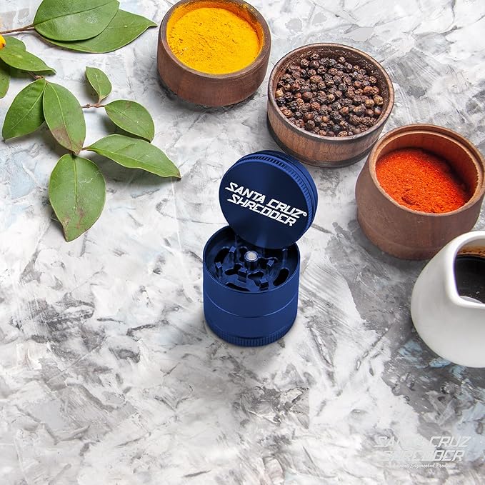 Santa Cruz Shredder Metal Spice Grinder Made in USA (Small (1.7 Inch), Blue)