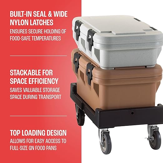 Cambro Insulated Food Pan Carrier - 8 Inch Deep Hotbox and Food Warmer for Catering & Transport - Top Load S-Series (Beige)