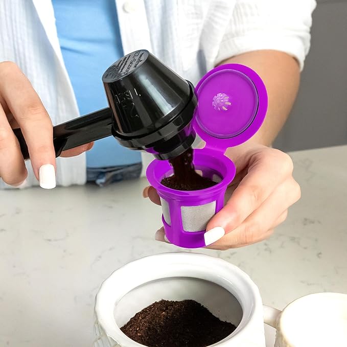 Perfect Pod Cafe Save 1-Stream Reusable K Cup Pod Coffee Filters - Refillable Coffee Pod Capsules with Built-In, Integrated Mesh Strainer for use with Keurig & Select Single Cup Coffee Makers, 6-Pack