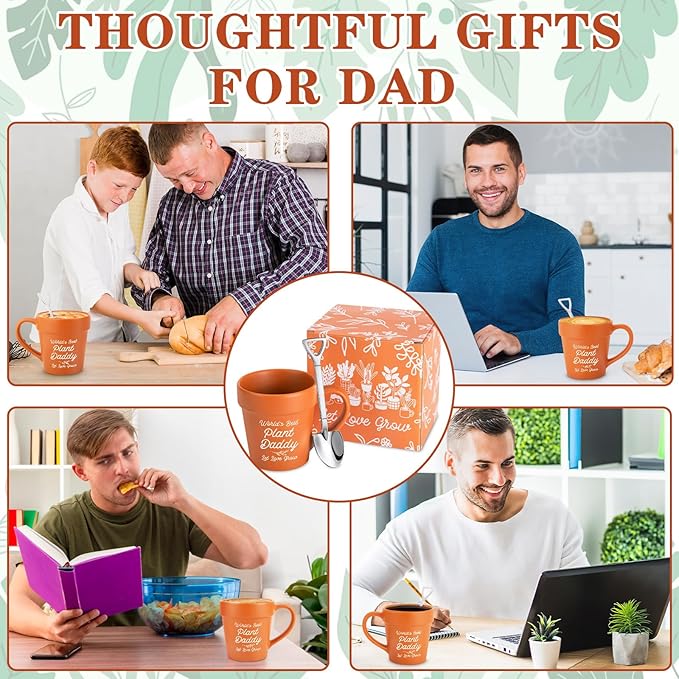 Dad Gifts for Christmas from Daughter Son, Birthday Gardening Plant Lover Gifts for Dads Who Wants Nothing, Cool Father Gift for New Bonus Dad Daddy, Dads Mug