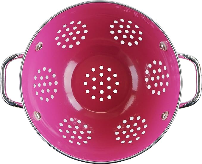 Calypso Basics by Reston Lloyd Powder Coated Enameled Colander, 1.5 Quart, Magenta