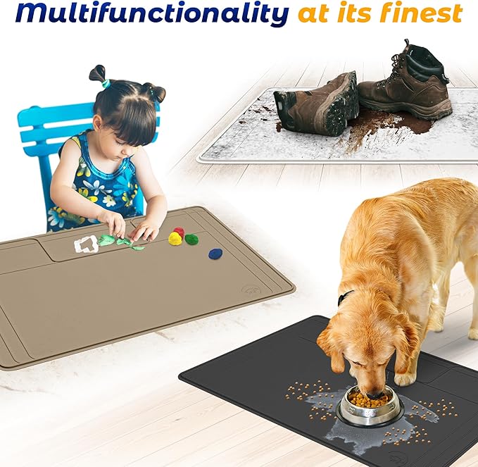 The Original Under Sink Mat - Adjustable Silicone mat, Waterproof Under The Sink Bathroom Vanity Mat, Under sink mats for kitchen waterproof - 28" x 19" or smaller