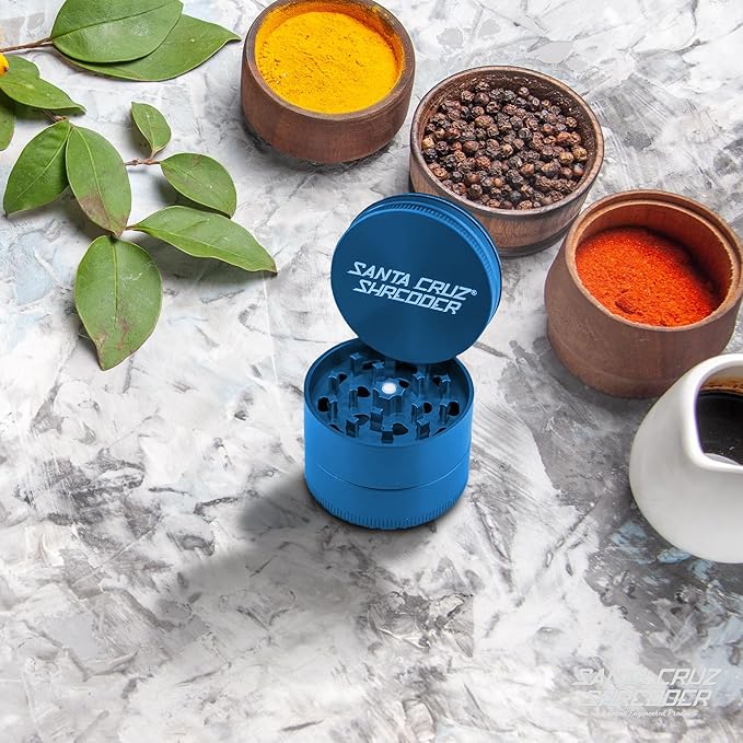 Santa Cruz Shredder Spice Grinder Made in USA (Medium (2.2 Inch), Blue)