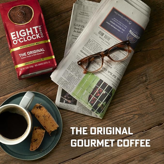 Eight O'Clock Coffee The Original, 21 Ounce (Pack of 1) Medium Roast Whole Bean Coffee, 100% Arabica, Kosher Certified
