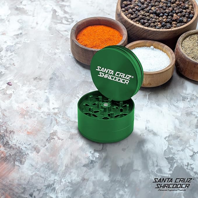 Santa Cruz Shredder Herb and Spice Grinder Made in USA (Large (2.7 Inch), Green)