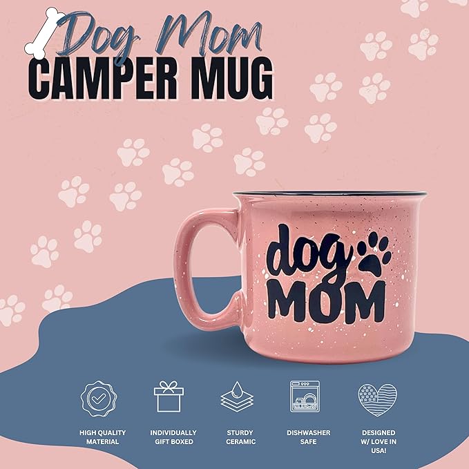 Cute Funny Large 15 oz Coffee Mug for Dog Lovers - Dog Mom, Dog Dad, Fur Mama - Unique Fun Gifts for Her, Dad, Mom, Sister, Teacher, Coworkers - Coffee Cups & Mugs with Quotes