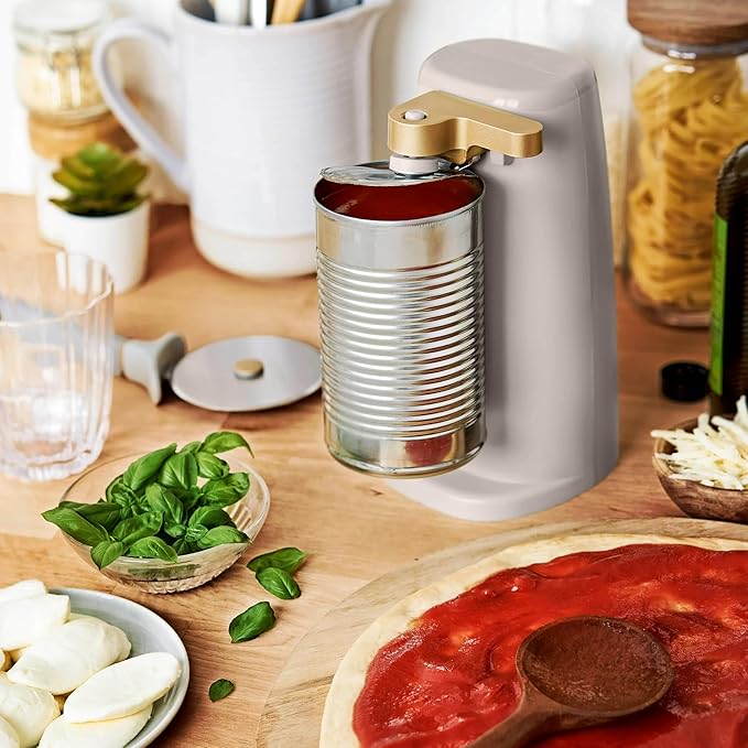Beautiful Automatic Can Opener Kit, Hands-Free Electric Opener with Safety Auto-Stop & Magnetic Lid Catcher, Special Edition(Porcini)