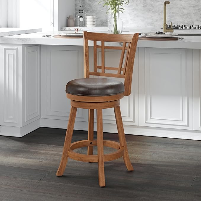Hillsdale Fairfox 24.5" Wood Swivel Counter Height Stool, Oak