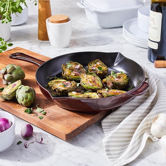 Staub Cast Iron 10-inch Fry Pan - Grenadine, Made in France