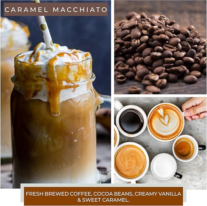A Cheerful Giver - Caramel Macchiato Mama Scented Glass Jar Candle (22oz) with Lid & True to Life Fragrance Made in USA