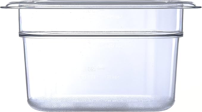 Carlisle FoodService Products Plastic Food Pan 1/9 Size 4 Inches Deep Clear