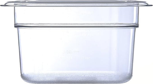 Carlisle FoodService Products Plastic Food Pan 1/9 Size 4 Inches Deep Clear