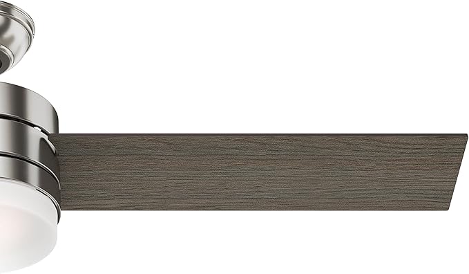 Hunter 54in Contemporary Ceiling Fan with Remote Control in Brushed Nickel (Renewed)