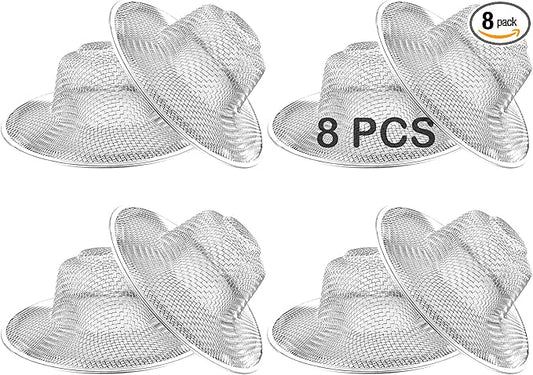 8PCS Metal Mesh Kitchen Sink Strainer, 3.54" Stainless Steel Slop Basket Filter Trap, Mesh Sink Drain Strainer Kitchen, Hair Basket Drain - Fits Most Kitchen Bathroom Sinks Shower Floor Drain