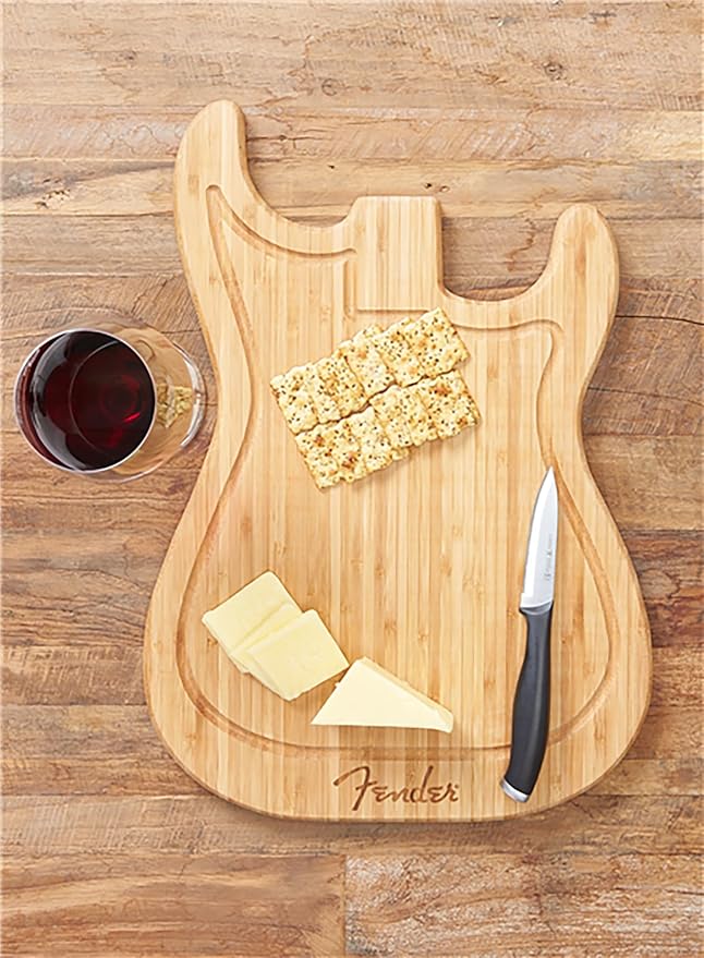 Fender Stratocaster Cutting Board Bundle with Picks