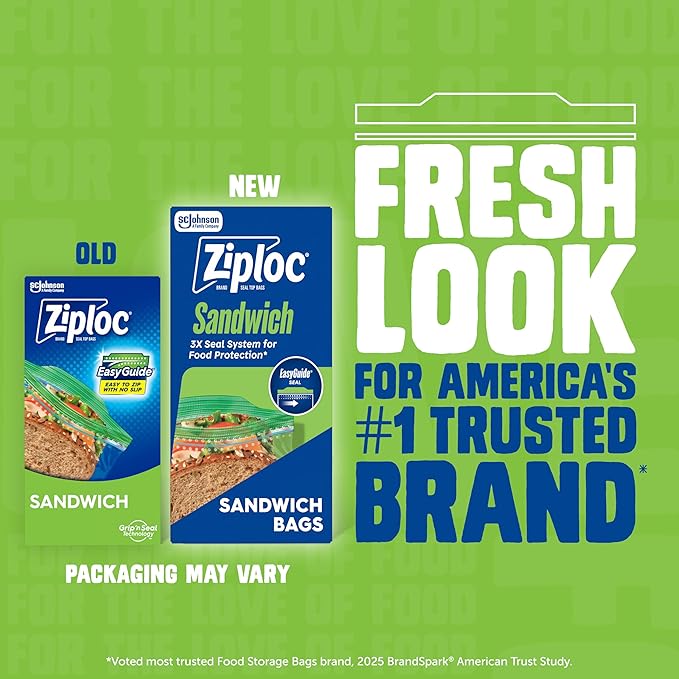 Ziploc Sandwich and Snack Bags, Easy Open and Close, Plastic Food Storage Bags, 270 Bags Total (Packaging May Vary)
