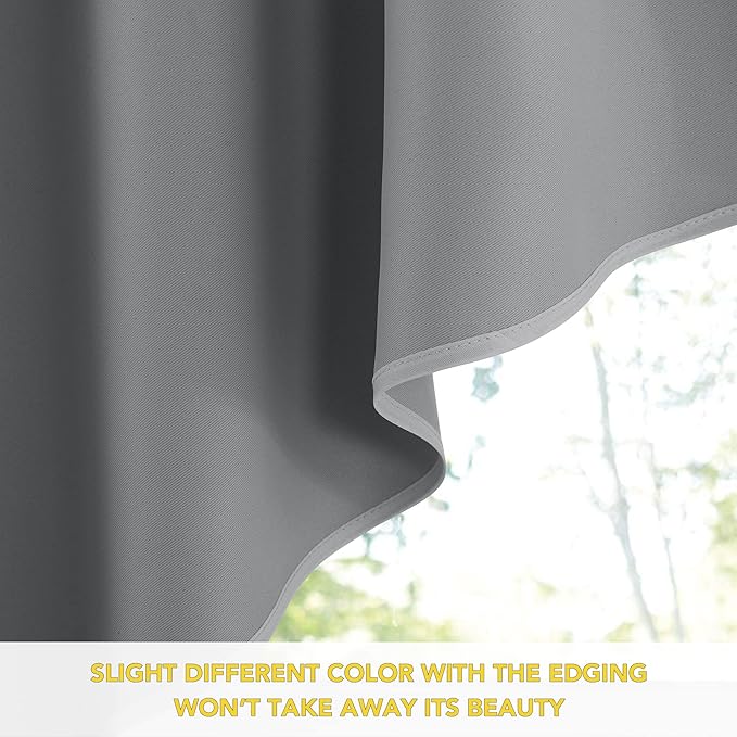 NICETOWN Swag Curtains for Kitchen, Blackout Rod Pocket Small Window Tiers Tailored Scalloped Valances for Bedroom (Set of 2, 36 inches by 36 inches Each Panel, Silver Grey)