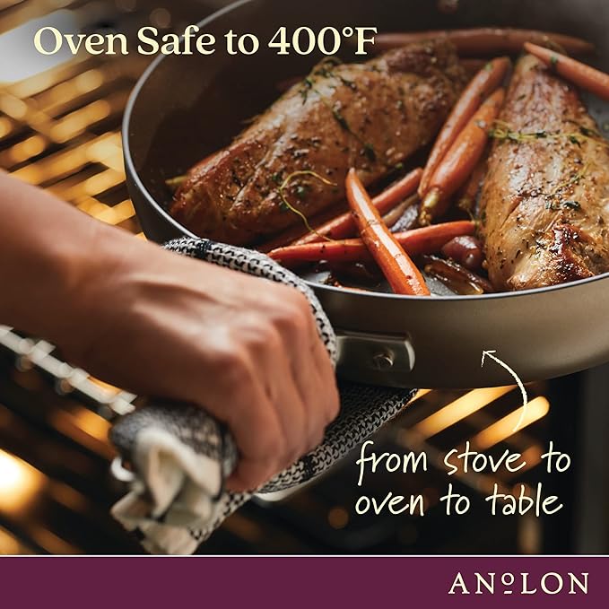 Anolon Advanced Home Hard Anodized Nonstick Crepe Pan, 9.5 Inch, Bronze