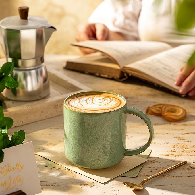 Olé Ceramic Mug Set of 4-15oz Cute Coffee Mugs for Hot Chocolate, Espresso, and Tea, Nordic Style, Dishwasher and Microwave Safe, Gift for Coffee Lovers