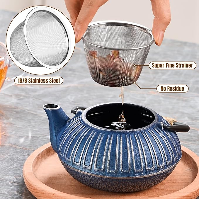 PARACITY Cast Iron Teapot Japanese 800ml/27oz, Tea Kettle Pot for Stove Top, Tea Pot with Stainless Steel Infusers for Loose Tea, Boiling Hot Water Tea, Mothers Day Gifts from Daughter/Son