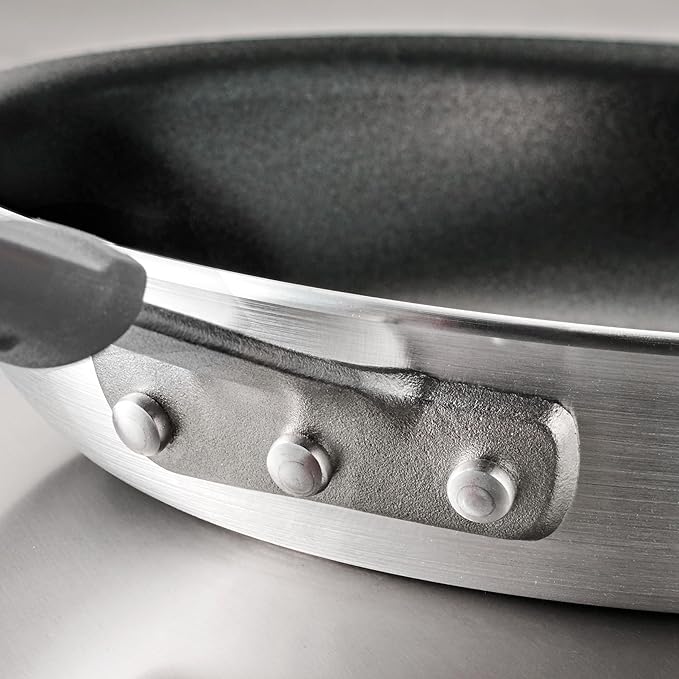 Tramontina Professional 12-Inch Non Stick Large Frying Pan, Heavy-Gauge Aluminum Skillet with Reinforced Nonstick Coating, Gray Handle, Dishwasher and Oven Safe