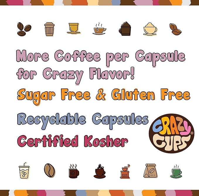 Crazy Cups Christmas Coffee Pods Variety Pack, Holiday Sampler of Single Serve Assorted Flavored Pods For Keurig K Cup Machines, 30 Count - Great Holiday Coffee Gift