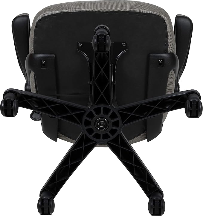 Flash Furniture Porter High-Back Swivel Office Chair with Adjustable Lumbar Support and Seat Height, Ergonomic Mesh Desk Chair with Flip-Up Armrests, Gray/Black