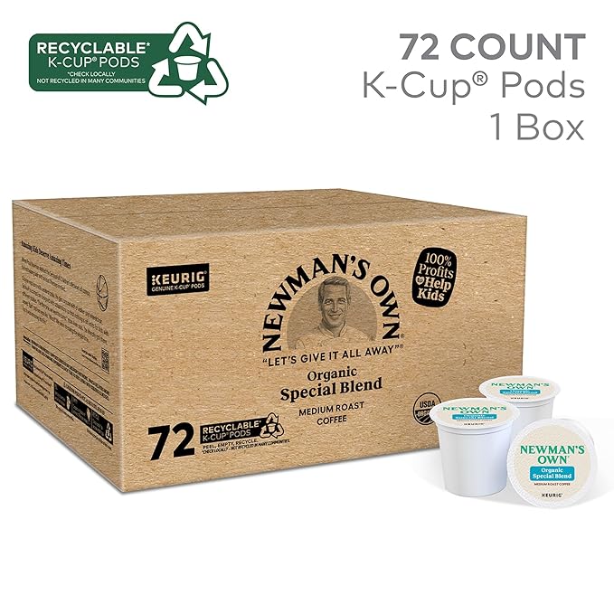 Newman's Own Organics Special Blend Keurig Single-Serve K-Cup Pods, Medium Roast Coffee, 72 Count