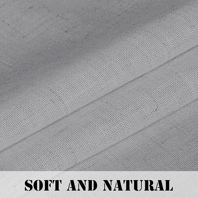 H.VERSAILTEX 2 Pack Ultra Luxurious High Woven Linen Elegant Curtains Rod Pocket Curtain Panels Light Filtering Privacy Panels Drapes for Bedroom/Kids Room, Extra Long 52x108-Inch 9 FT, Dove