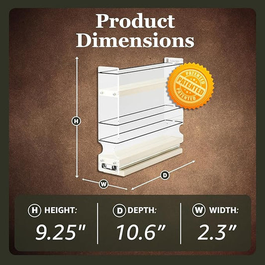 Vertical Spice Narrow Spice Rack -Sliding Spice Jars Organizer - Pantry Organizers & Storage - Slide Out Drawers for Kitchen Cabinets -Seasoning Caddy (2.3" W x .9.25" H x 10.6"D, Partially Assembled)