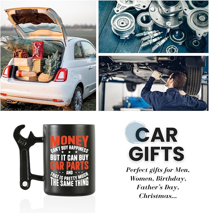Onebttl Car Gifts For Men, Women, Dad, Mechanic - 13.5oz/400ml Ceramic Wrench Coffee Mug - Money