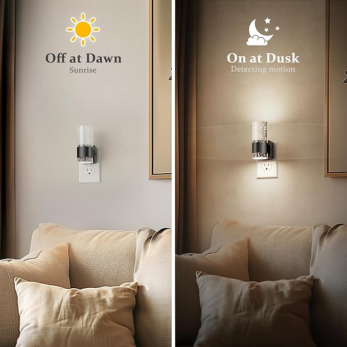 JandCase Night Light, Night Lights Plug into Wall,LED Nightlight with Adjustable Brightness, 5000K，Automatic Night Light Plug in with Auto Light Sensor for Bathroom Hallway Room Decor